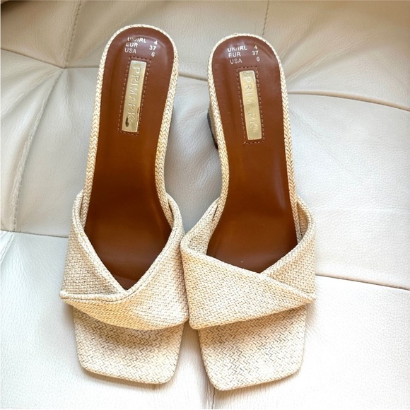 Primark Shoes - Women's Tan Woven Heels